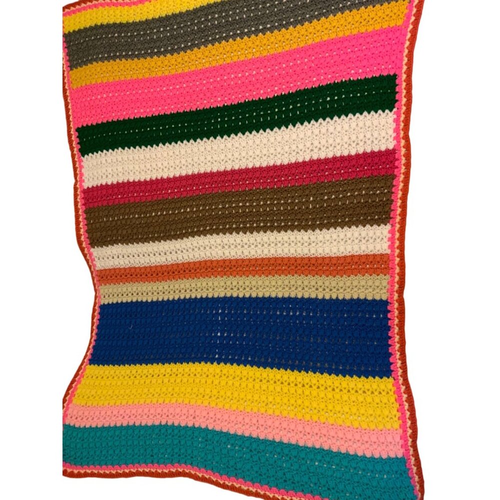 Colorful Handmade Crochet Blanket 48x60 Inch For Home Decor Comfort